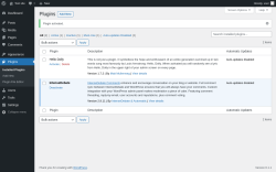 Page screenshot: Plugins ‹ Test site — WordPress