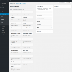 Page screenshot: Widgets ‹ Test site — WordPress
