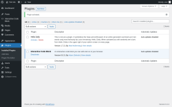Page screenshot: Plugins ‹ Test site — WordPress