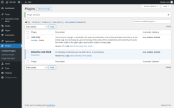 Page screenshot: Plugins ‹ Test site — WordPress