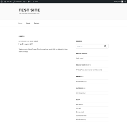 Page screenshot: Test site – Just another WordPress site