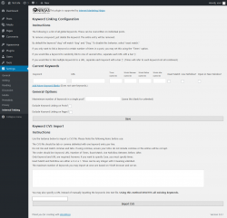 Page screenshot: Settings  &rarr; Internal linking