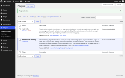 Page screenshot: Plugins &lsaquo; Test site &mdash; WordPress