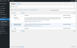 Page screenshot: Plugins ‹ Test site — WordPress