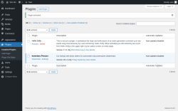 Page screenshot: Plugins ‹ Test site — WordPress