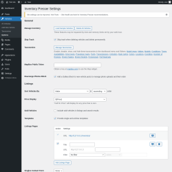 Page screenshot: Vehicles → Options