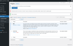 Page screenshot: Plugins &lsaquo; Test site &mdash; WordPress