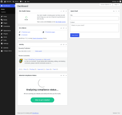Page screenshot: Dashboard &lsaquo; Test site &mdash; WordPress
