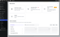 Page screenshot: IvyForms &rarr; New form