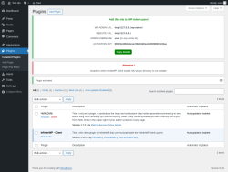 Page screenshot: Plugins &lsaquo; Test site &mdash; WordPress