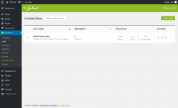 Page screenshot: Jackmail &rarr; Lists