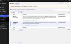 Page screenshot: Plugins &lsaquo; Test site &mdash; WordPress