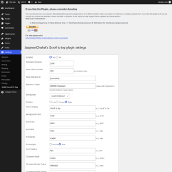 Page screenshot: Settings &rarr; JCWP Scroll To Top