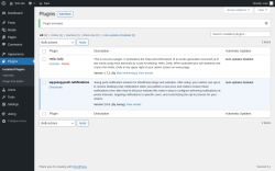 Page screenshot: Plugins &lsaquo; Test site &mdash; WordPress