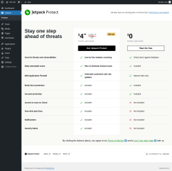 Page screenshot: Jetpack Protect ‹ Test site — WordPress