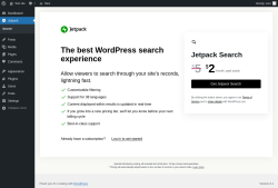 Page screenshot: Jetpack Search ‹ Test site — WordPress