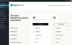 Page screenshot: Jetpack Search ‹ Test site — WordPress