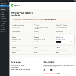 Page screenshot: Jetpack → My Jetpack