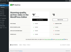 Page screenshot: Jetpack VideoPress ‹ Test site — WordPress
