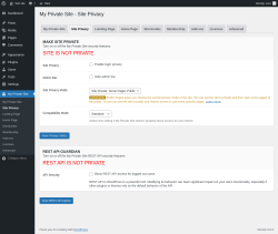 Page screenshot: My Private Site → Site Privacy