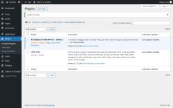 Page screenshot: Plugins ‹ Test site — WordPress