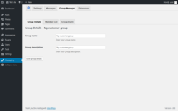 Page screenshot: Messaging &rarr; Group Manager