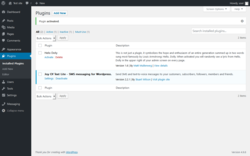 Page screenshot: Plugins &lsaquo; Test site &mdash; WordPress
