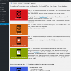 Page screenshot: Messaging &rarr; Extensions
