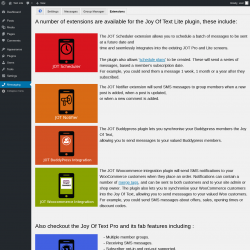 Page screenshot: Messaging &rarr; Extensions