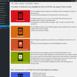 Page screenshot: Messaging &rarr; Extensions