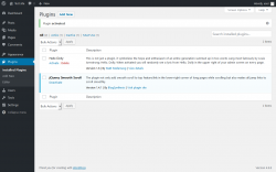 Page screenshot: Plugins ‹ Test site — WordPress