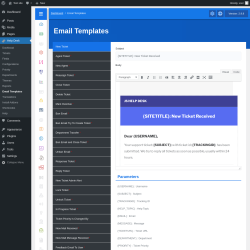 Page screenshot: Help Desk → Email Templates