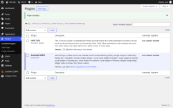 Page screenshot: Plugins &lsaquo; Test site &mdash; WordPress