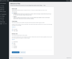 Page screenshot: Flow setup &lsaquo; Test site &mdash; WordPress