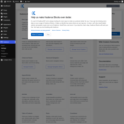 Page screenshot: Kadence &rarr; Settings