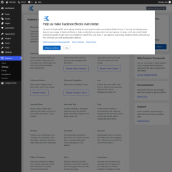 Page screenshot: Kadence &rarr; Settings