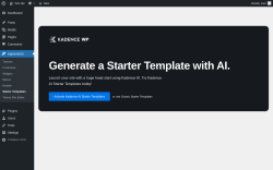 Page screenshot: Appearance &rarr; Starter Templates