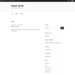 Page screenshot: Test site – Just another WordPress site