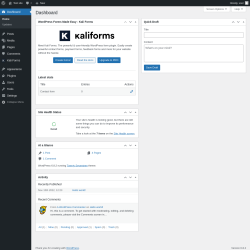 Page screenshot: Dashboard ‹ Test site — WordPress