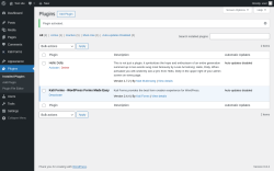 Page screenshot: Plugins ‹ Test site — WordPress