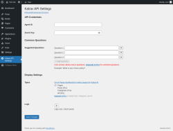 Page screenshot: Kalrav API Settings