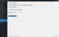 Page screenshot: Kalrav API Settings → ECommerce