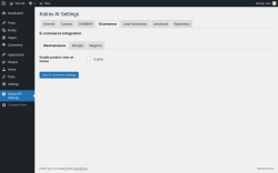 Page screenshot: Kalrav API Settings → ECommerce