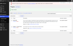 Page screenshot: Plugins &lsaquo; Test site &mdash; WordPress