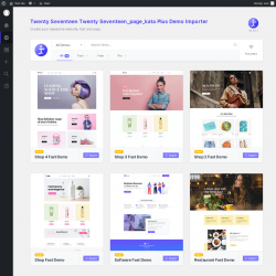 Page screenshot: Twenty Seventeen → Demo Importer