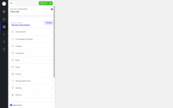 Page screenshot: Twenty Seventeen → Options