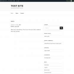 Page screenshot: Test site – Just another WordPress site