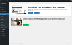 Page screenshot: Appearance &rarr; Demo Import
