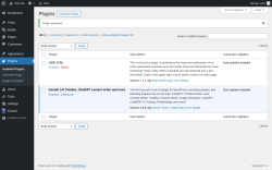 Page screenshot: Plugins ‹ Test site — WordPress