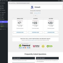 Page screenshot: KimaAI → Upgrade  ➤
